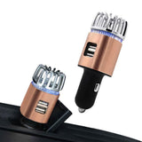 12V Car Air Purifier Car Air Freshener with Dual USB Charger Port Silver V1263-JX-7201-2
