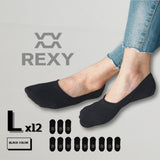 12X Rexy Cushion No Show Ankle Socks Large Non-Slip Breathable BLACK V274-GM-RXCNOS-L12-BK