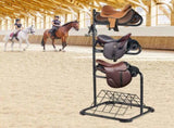 Freestanding Saddle Stand, 30 x 30 x 68.5 in, 3 Tiers Saddle Rack, Heavy Duty Saddle Blanket Holder V952-MAJLS3030685HTNTLV0