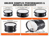 Kids Drum Set, 5-Piece, 406.4 mm Beginner Full Drum Set with Bass Toms Snare Floor Drum Adjustable V952-WJTJZG5JT16HCA94HV0