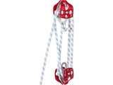 Twin Sheave Block and Tackle 1.02-1.27cm 3048-6096cm Twin Sheave Block with Braid Rope V952-SHLSJTZ12MM46MJLSV0
