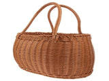 Rustic Hand Woven Basket Brown Plastic Picnic Basket with Handle for Outdoor Use V1192-AZ-W-27543