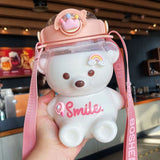 2pcs Kawaii Bear Straw, Kawaii Waters Cute Water , Leak-Proof Kawaii Bear Water V1370-AZ4-06080
