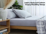 2-Pack Pure Cotton Fitted Twin Size, 600 Thread Count 16" Deep Pocket Egyptian Cotton Fitted V1192-AZ-W-24954