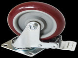 4 Pack 5 Inch Heavy Duty Locking Caster Wheels Swivel Plate Castors V63-954641
