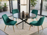 The Velvet Marble Table and Chair Set V264-DNT-410-BLK-DNC-414V-GRN-4