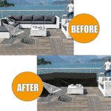 1 Piece V-Shaped Patio Sofa Cover, 210D Oxford Waterproof UV-Resistant Outdoor Furniture Protector, V1189-LC-HW-00235