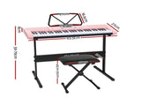 Alpha 61 Keys Electronic Piano Keyboard Digital Electric w/ Stand Stool Pink EK-KL-97-PK-H-B01