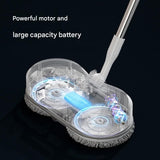 White Cordless Electric Spray Mop with LED Light Adjustable Handle Wireless Self-Propelled Floor V888-ELOSUNG53375