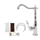 Bathroom Water Tap Retro European Style Brass Electroplating with Long Bend Hose Hot Cold Mixer V1294-YM0626-3112220094311