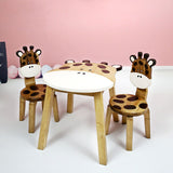 Hand Carved Children's Table Wooden GIRAFFE Theme V277-HCCTWGT