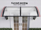 Instahut Window Door Awning 0.8mx2m Transparent AWN-08X2-CLR