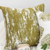 SOGA 50cm Throw Pillow White and Olive Green Plush Polyester Fiber and Cotton for Home Decor FRENCHCUSHION328