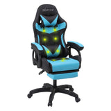 Artiss Gaming Office Chair with 8 Point Message Reline Ergonomic Blue MOC-L-GC-8P-BK-CY