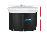 Weisshorn Portable Ice Bath Tub 80X80CM Inflatable Folding Bathtub Spa Massage ICE-TUB-80X80-BK