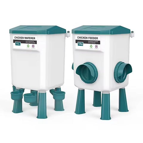 Chicken Feeder Water Food Treadle Poultry Feeding 12KG Large Capacity 11L V63-849551