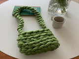 Wool Tote Purse Bag Cute Exquisite Hand Woven Fine Workmanship Wool Shoulder Bag for Daily Life V1294-YM0626-3117220284514
