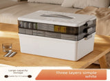 Grayish-white Large 3 Layer Medicine Storage Box Portable First Aid Kit Organiser with Handle Multi V888-ELOSUNG40666