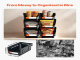 Plastic Stackable Bins, 37.7 x 21.5 x 18 cm , Plastic Containers for Organizing and V952-DDWLX6GZ14LHKWMV2001V0