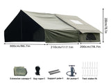 Dark Green Inflatable Camping Tent with Canopy, Large 4-6 Person, Waterproof, Heavy Duty Cabin V1337-B0H36JXSMF