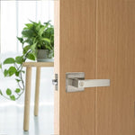 Door Handle Set Lever Privacy Function Square Satin Nickel V63-837401