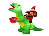 Santaco Christmas Inflatables Outdoor Santa Claus Riding Dinosaur Lights Dcor INFL1046