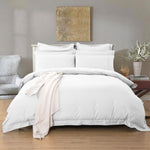 1000TC Tailored King Size White Duvet Quilt Cover Set V493-K-1