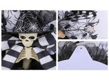 Festival Wreath Skeleton Decoration Skull Black Silk Mesh Creepy Wreath for Front Door Window Indoor V1294-YM0901-240602HL03-1