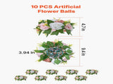 Flower Ball Arrangement Bouquet 10PCS, 240 mm Diameter Artificial Flower Balls Wedding Table V952-ZSHQQXFSBS95V2MBJ001V0