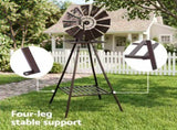 Gardeon Garden Windmill Metal Outdoor Yard Decor 160cm Bronze GWM-B-160CM-BR