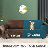 Stretch 2 Seater Sofa Cover with Armrests Dark Green Pet Furniture Protector, 145 to 178cm Width V1237-ZY-522-0063
