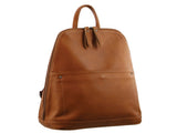 Milleni Ladies Genuine Italian Leather Backpack Bag Twin Zip - Cognac V563-NL-2442-COGNAC