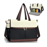 Black-brown Large Capacity Insulated Lunch Tote Bag with Shoulder Strap Leakproof Cooler Handbag V888-ELOSUNG38501