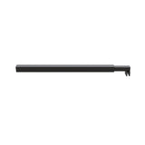 110cm Reeded Glass Shower Screen with Black Wall Channel and Square Pole V63-920241