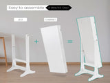 Mirror Jewellery Cabinet Organiser 2 Drawers LOWE 146cm WHITE V274-FT-2D-146WH