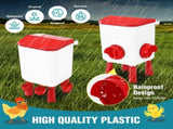CARLA HOME Automatic Chicken Feeder Waterer Set with 8KG Food 7L Water Capacity for Coop, Chickens, V178-36357