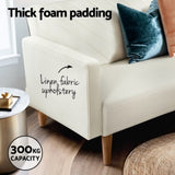 Artiss Sofa Bed Convertible Lounge 3 Seater Futon Couch Recliner Fabric Beige SBED-E-VEL-01-BG-AB