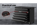 Giantz 6 Drawer Tool Box Cabinet Chest Trolley Cart Garage Toolbox Storage TB-6DR-ROLL-BK