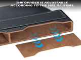 2PC Black Obsidian Car Seat Gap Filler for Car SUV Pickup Truck Premium Leather Wrapped Wood V1107-800-21755