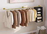 Vintage Iron Clothes Rail Gold Wall Mounted Garment Rack V178-66776