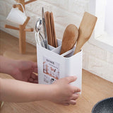 1Pc White Iron and Ceramic Flatware Holder for Kitchen Counter Storage V1366-AZ2-W-21605