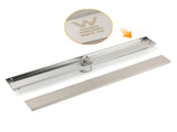 304 Stainless Steel 600mm Tile Insert Linear Shower Grate Floor Drain 50mm Waste V1233-LGTI01600D68