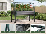 Green Fingers Mobile Raised Garden Bed with Net Cover Storage Shelf for Tomato Vegetables Herb GB-AG-PLAT-GH-GR
