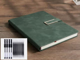 25-Piece Premium A5 Business Notebook Set Soft PU Leather Journal with 4 Pens and 20 Ink Refills V888-ELOSUNG46705