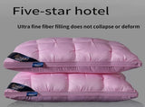 Five-Star Hotel Pillows Ultra-Fine Fiber Pillows Plush Pillows Pink Pillows - White - Size L V1347-115-50487-WHT-L