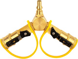 1/4" RV Quick Connect Y Splitter Adapter with Shutoff Valve for RV Trailer and Quick Connect V1258-DP02-C-276