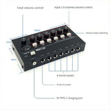 6 Channel Ultra Low Noise Stereo Line Mixer Mini Professional Sound Mixer Power Supply DC5V Easy V1366-AZ2-W-16351