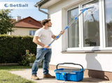 11 L Window Cleaning Kit with Bucket, Squeegee and Microfibre Scrubber for Home, Outdoor, Car and V1189-LC-AMZ-00176