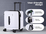 Wanderlite 2pcs Trunk Luggage Suitcase Travel Carry On TSA Lock 12" 20" White LUG-ABS-TRUK-12-20-WH