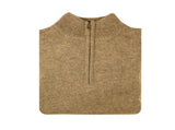 100% SHETLAND RAGG WOOL Half Zip Up Knit JUMPER Pullover Mens Sweater Knitted - Nutmeg - 4XL V563-SW-HZ-NUTMEG23-4XL